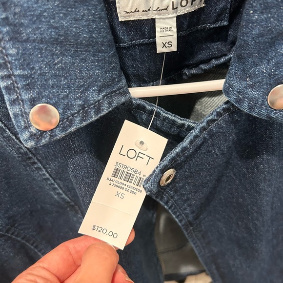 NWT Loft Denim Moto Jacket Size XS - Picture 2 of 4